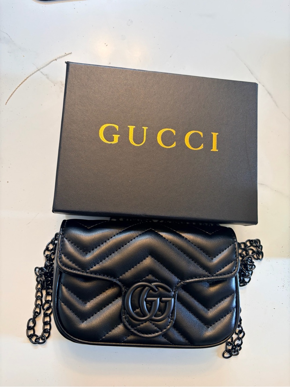 Gucci Black Quilted Chain Crossbody